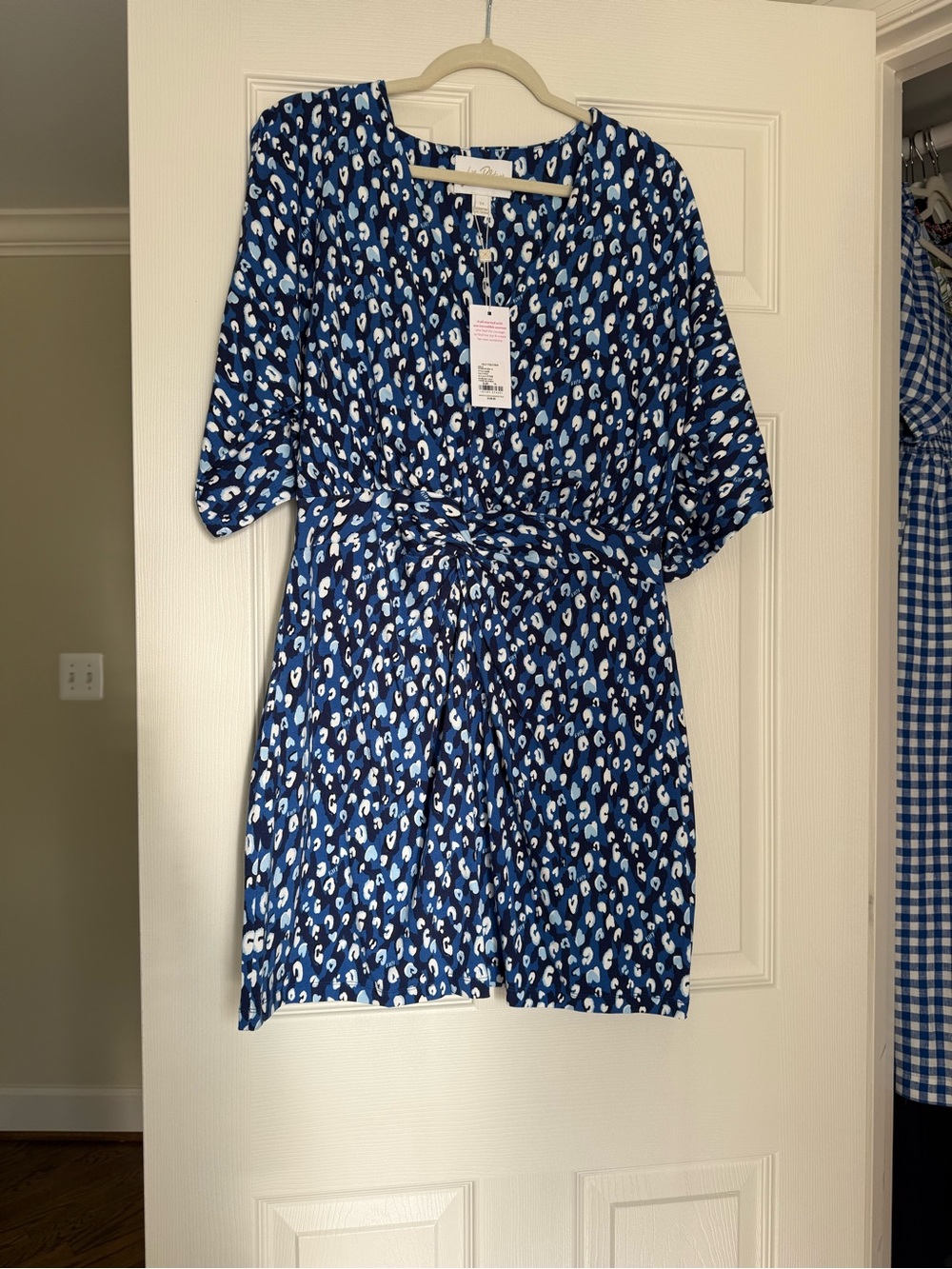 Lilly Pulitzer Blue & White Printed Mini Wrap Dress